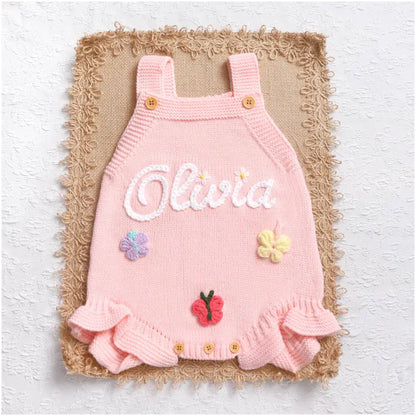 Personalized Baby Girl Romper, Custom Baby Name Romper