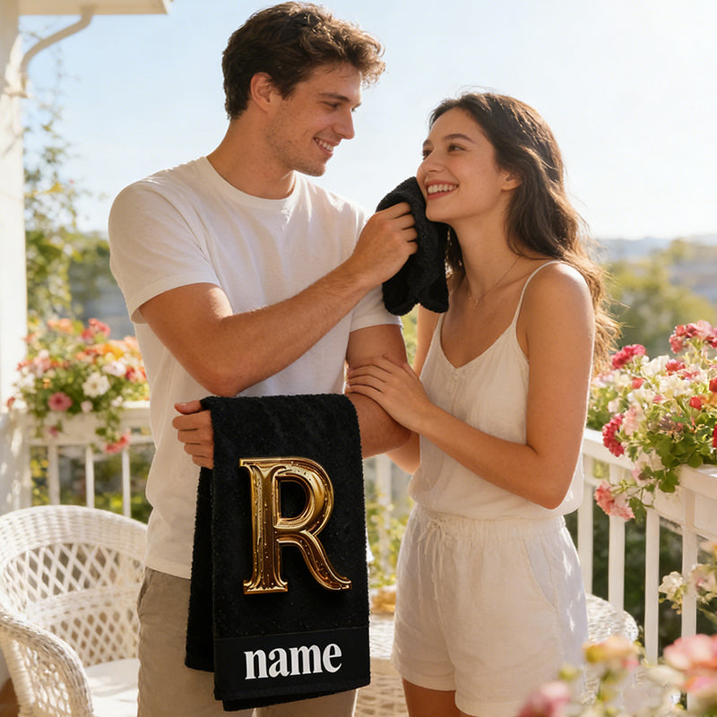 2pcs Customizable Text Towel, Name Custom Towel