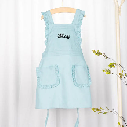 Kids Apron with Embroidered Name Toddler Cooking Apron