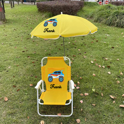 Monogrammed Kid's Beach Chair w/ umbrella Monogrammed chair