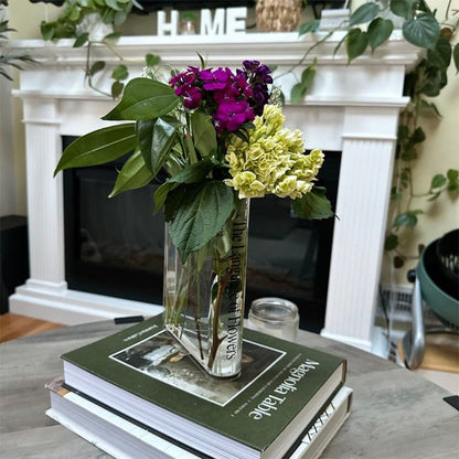 Acrylic Book Vase for Flowers Bookshelf Decor