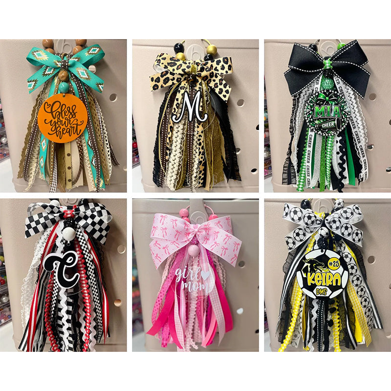 Custom FULL Ribbon Bag Tassel | Bogg Bag Tassels | Sports Ribbon Tassel
