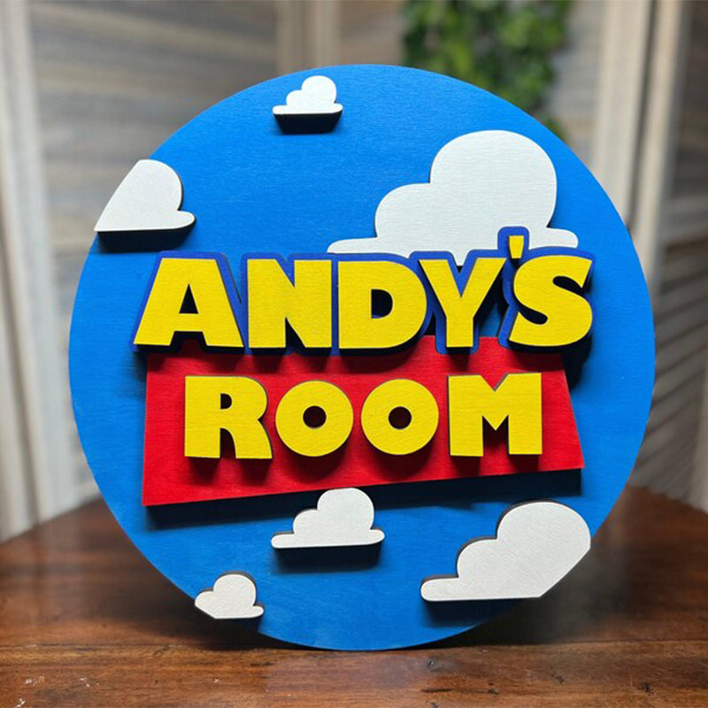 Handcrafted Customizable Toy Story Sign for Kid's Room