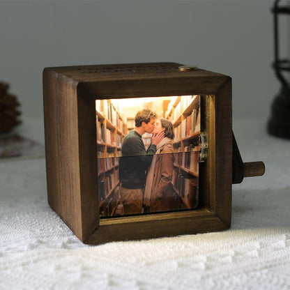 Personalized Photo Flipbook Animation Box,Custom wooden Photo Book with Light