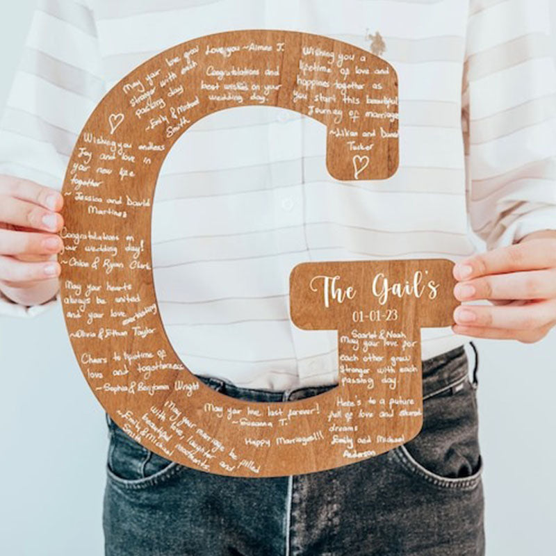 Personalized Engraved Wood Letter Guest Book alternative/ Wedding Sign/ Wedding Guest Book