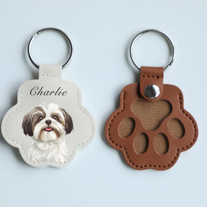 Personalized Pet Photo Keychain: Custom Dog Cat Memorial Fur Keepsake