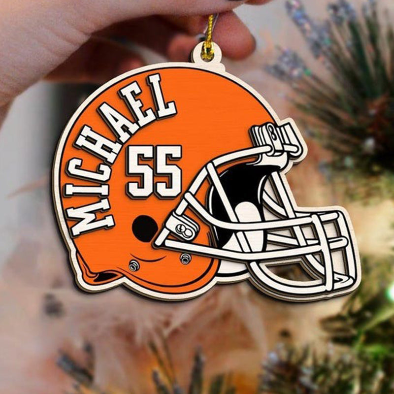 Custom Football Ornament, Football Player Ornament Personalized