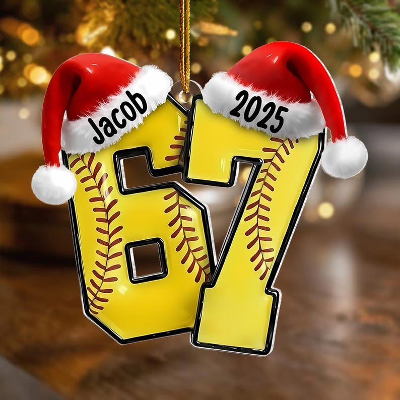 Custom Six Seven Ornament, Teen Slang Ornament, Funny Teenager Ornament