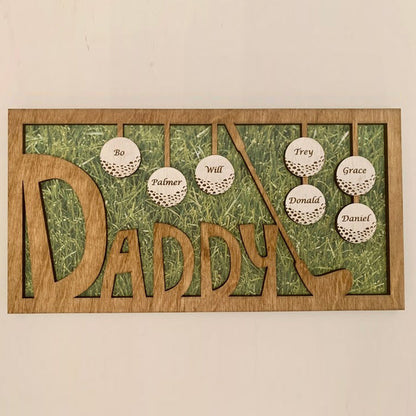Personalized Dad or Grandpa Golf Sign | Fathers Day Golfing Gift for Daddy