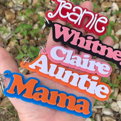 Backpack name keychain, 3d name keychain
