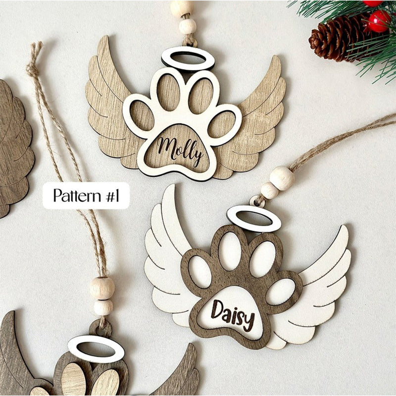 Personalized Pet Paw Ornament | Pet Angel Paw Ornament | Pet Memorial Ornament
