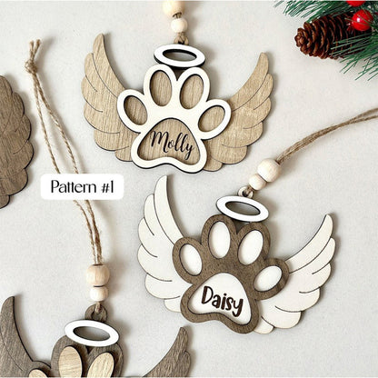 Personalized Pet Paw Ornament | Pet Angel Paw Ornament | Pet Memorial Ornament