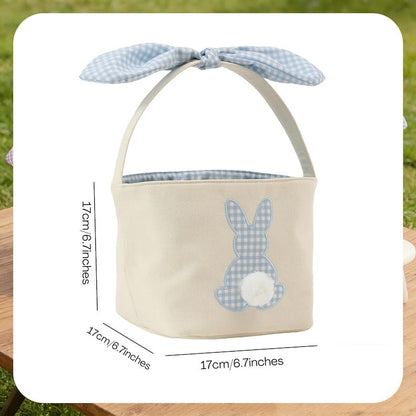 Personalized Easter Basket, Embroidered Name, Bunny Rabbit Basket