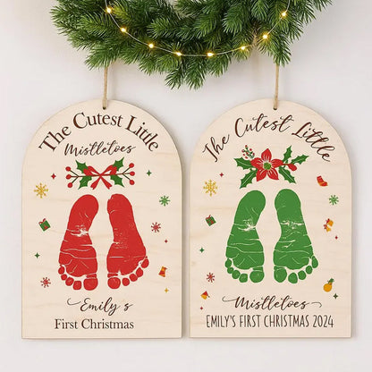 Personalized Baby Footprint Christmas Plaque