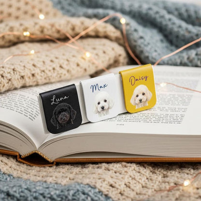 Personalized Pet Portrait Magnetic Bookmark, Animal Bookmark, Pet Memorial Bookmark