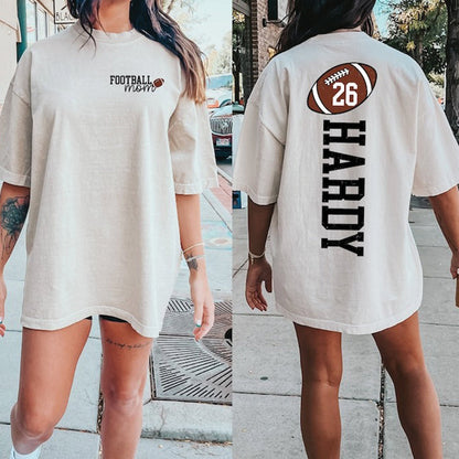Football Mom Shirt With Kids Name & Jersey Number
