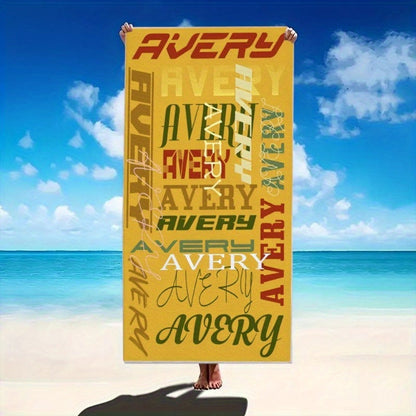Customizable Beach Towel - Personalized Text Design