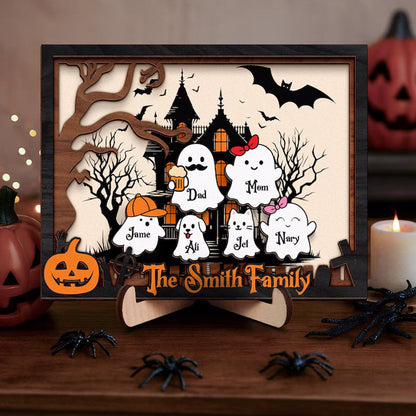 Halloween Ghost Family Personalized, Our Boo Crew, Halloween Family Sign
