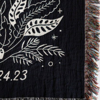 Til Death Blanket: Ghosts Woven Throw, Unique Spooky Couple Gift