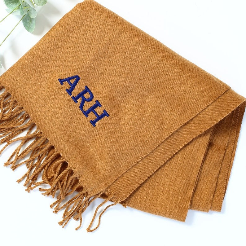 Embroidered Personalised Scarf, Monogrammed Scarf, Winter Scarf