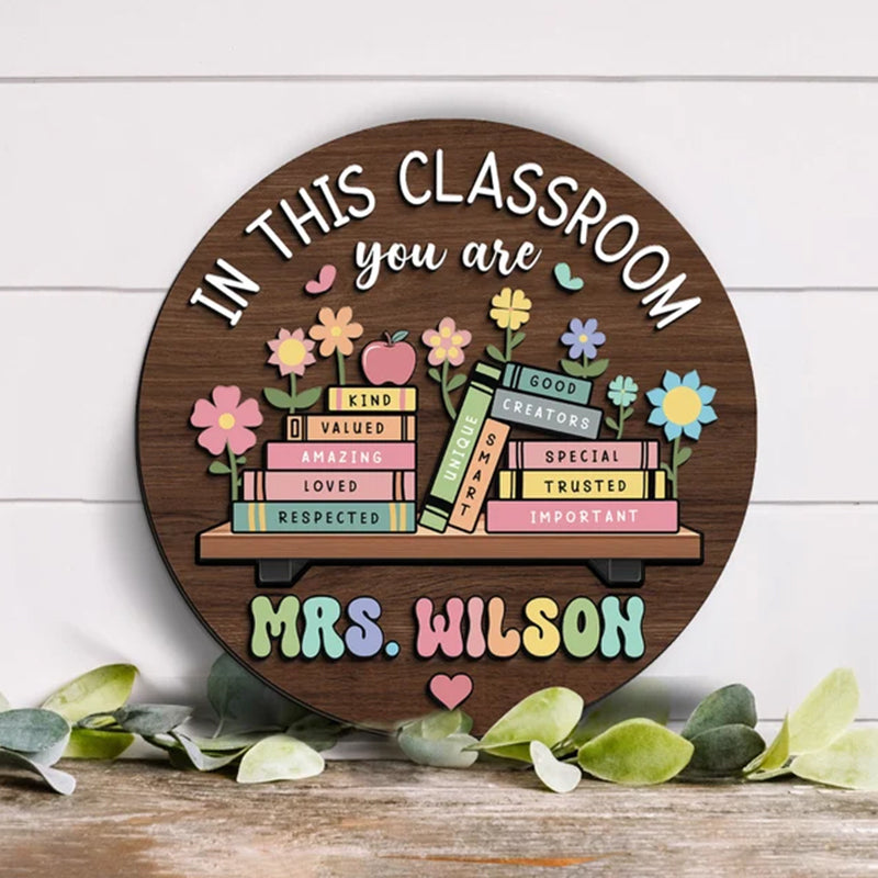 Custom Teacher 3D Door Hanger, In this Classroom You Are