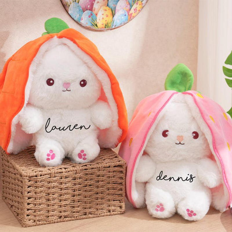 Reversible Bunny Plush Toy Easter Gift for Kids