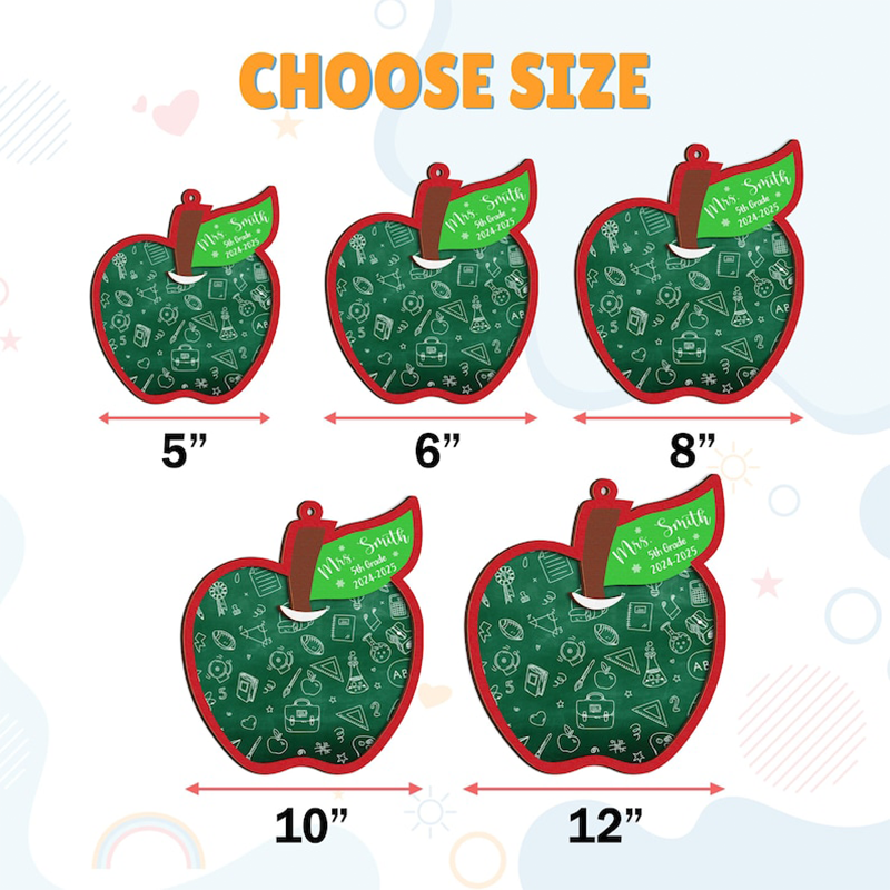 Personalized Teacher Apple Magnet with Studen's name, Teacher Appreciation Gifts