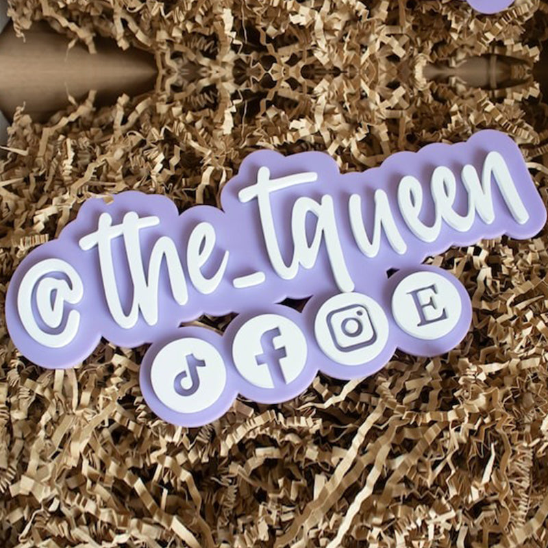 Acrylic Social Media Sign, Hashtag, Username, Photo Prop