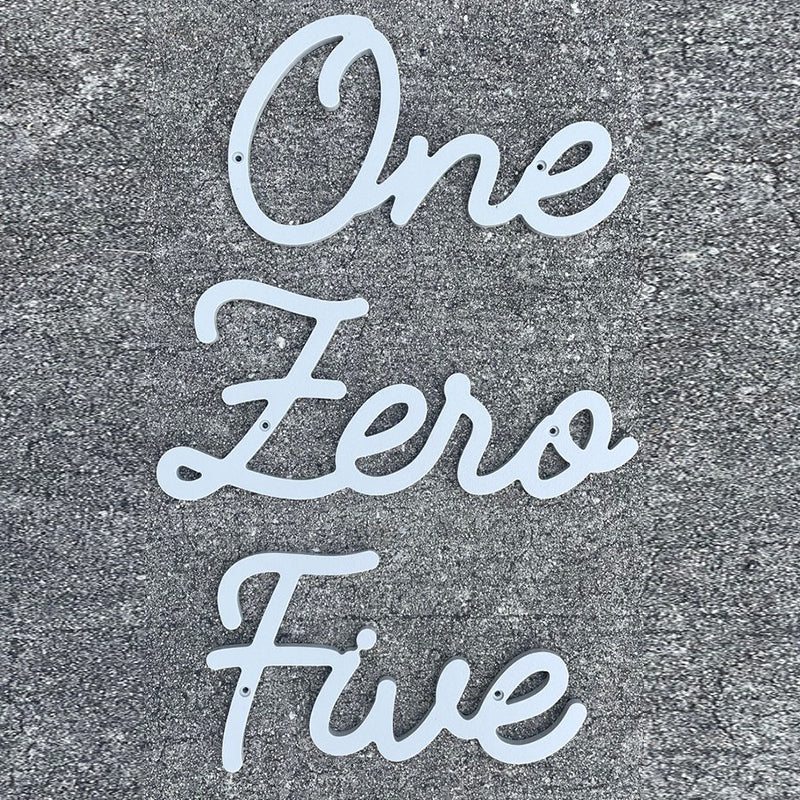 Longhand Cursive House Numbers: Regular Size