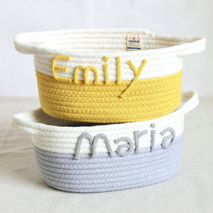 Cotton Woven Rope Personalized Baskets Customized Baby Shower Gift