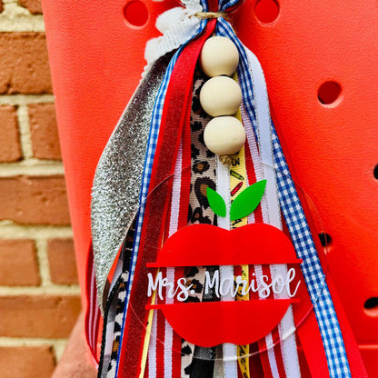 Teacher bag tassel charm, Teacher appreciation gift, End of year teacher gift