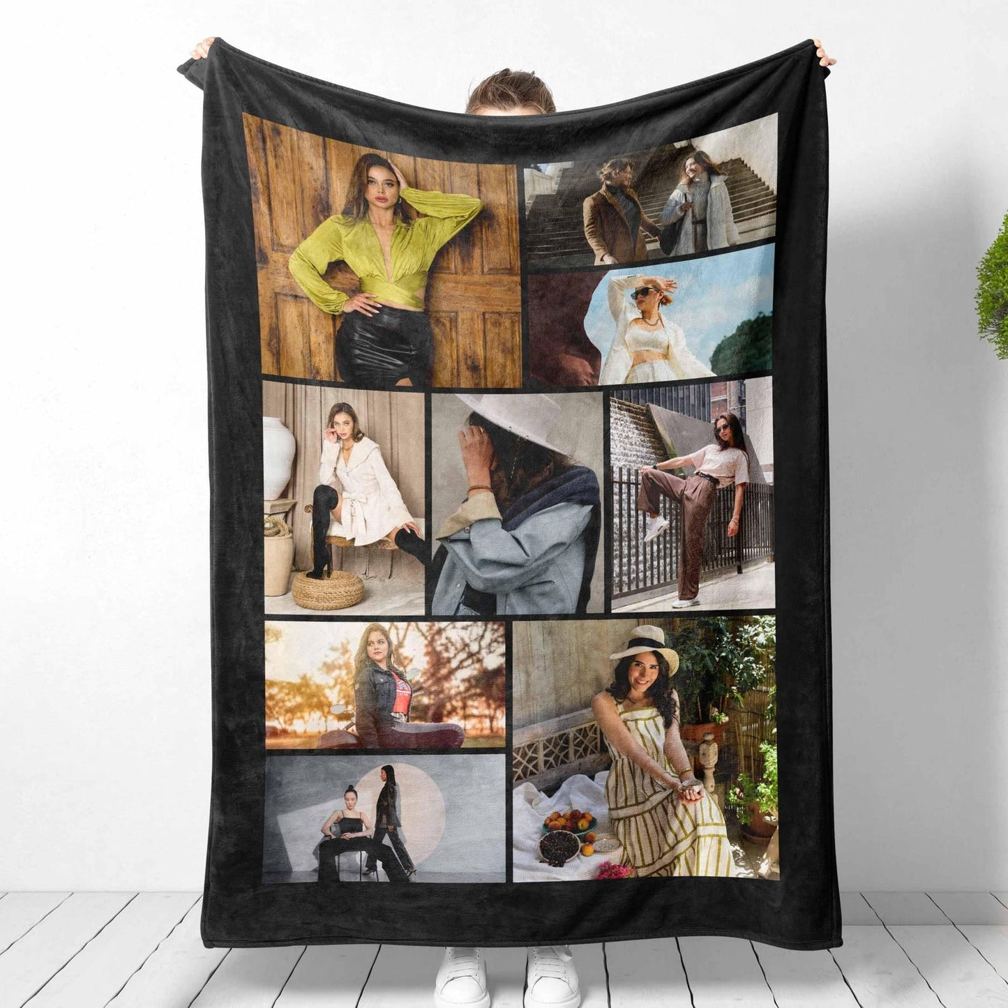 Custom Photo Collage Blanket, Minky or Sherpa Throw