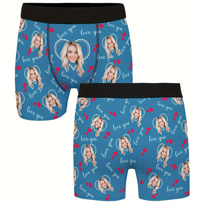 Custom Photo Print Boxer Briefs, High-Elastic Polyester