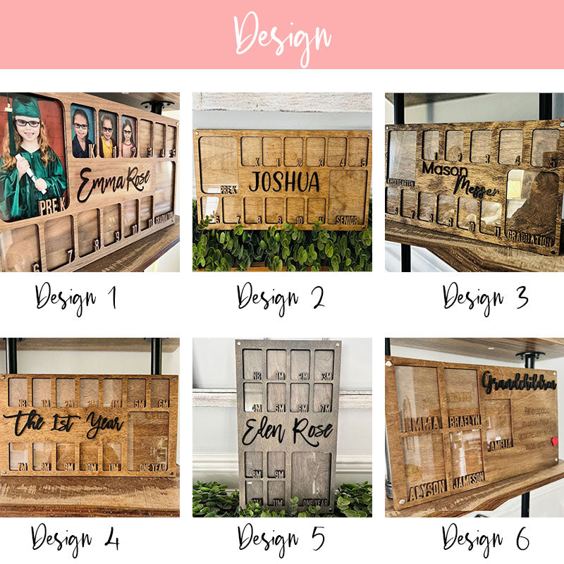 Customized Wood Photo Collage School Years Photo Frame Wallet Photos Graduation Gift
