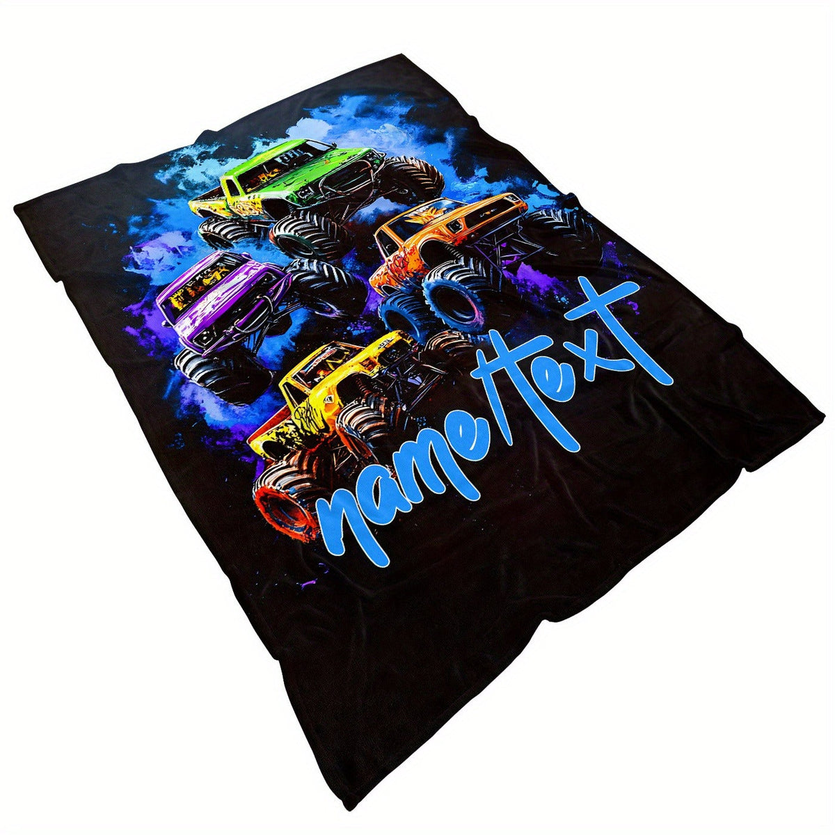 Customizable Monster Truck Flannel Blanket