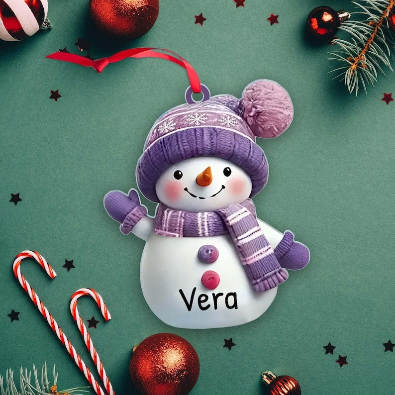 Personalized Snowman Christmas Acrylic Ornament Set