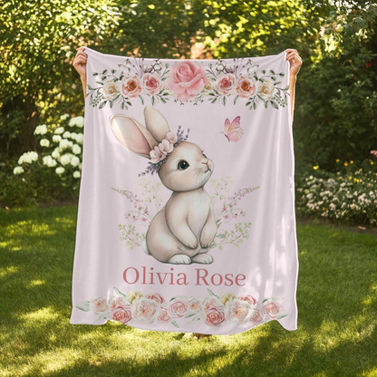 Personalized Bunny Baby Blanket