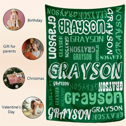 Birthday, Valentine's Day GiftCustom Name Flannel Blanket