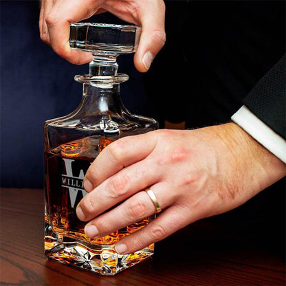 Engraved Bourbon Decanter Set with Bourbon Glasses - Bourbon Decanter