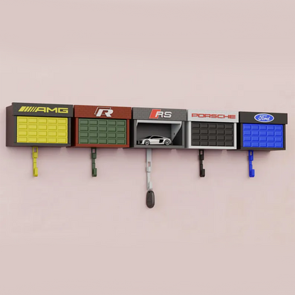 Mini Garage Key Holder: Toy Car Display with Hidden Compartment