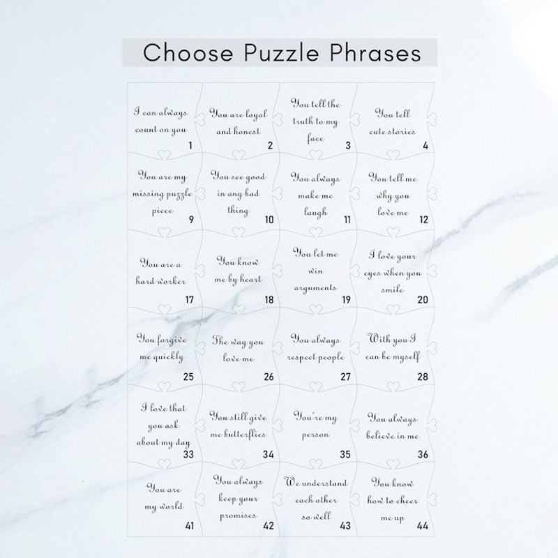 Personalized 12 Reasons Why I Love You Birthday Gift Custom Wooden Puzzle