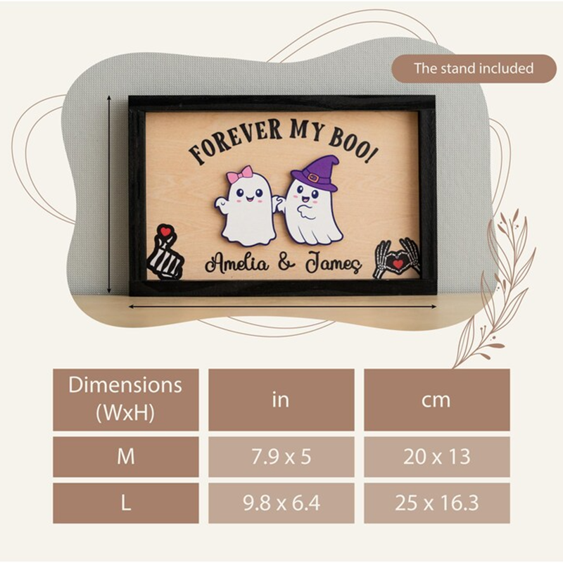 Custom Halloween Ghost Couple Sign – Romantic Personalized Gift