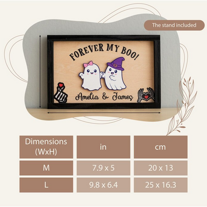 Custom Halloween Ghost Couple Sign – Romantic Personalized Gift