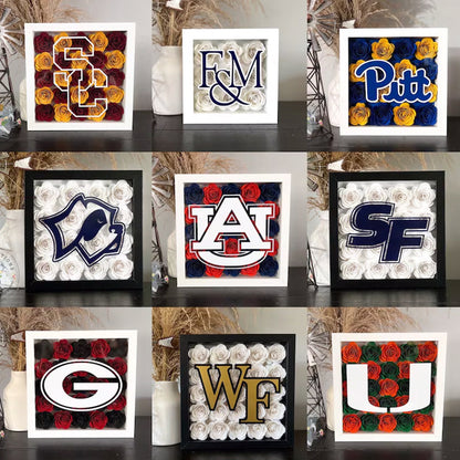 Flower Shadow Box - College Logo - Graduation Gifts