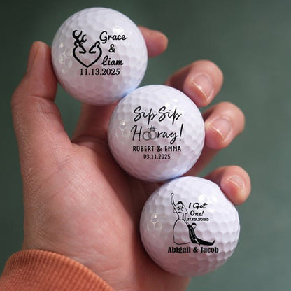 Personalized Wedding Golf Ball Gift, Wedding Favor, Bride and Groom Golf Balls