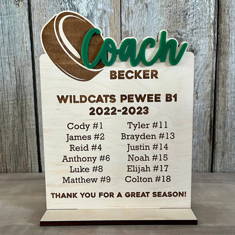 End of Season Coaches Gift, Personalized Coaches Plaque