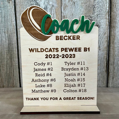 End of Season Coaches Gift, Personalized Coaches Plaque