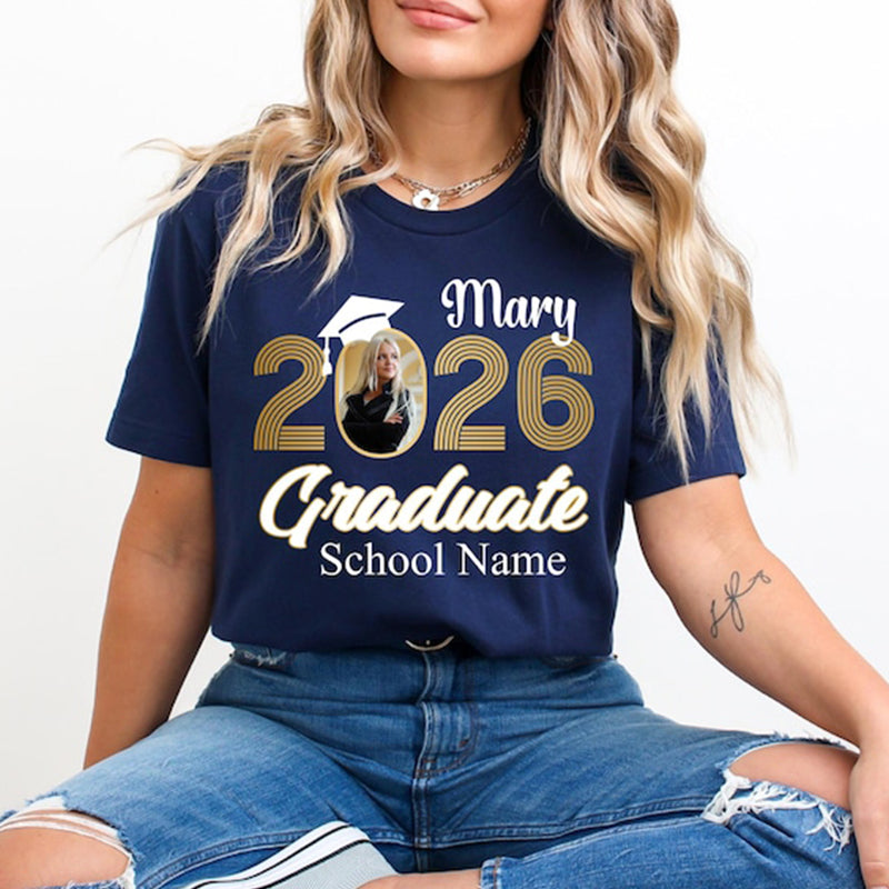 Photo Graduation 2026 Shirts,Custom Graduation T-Shirt