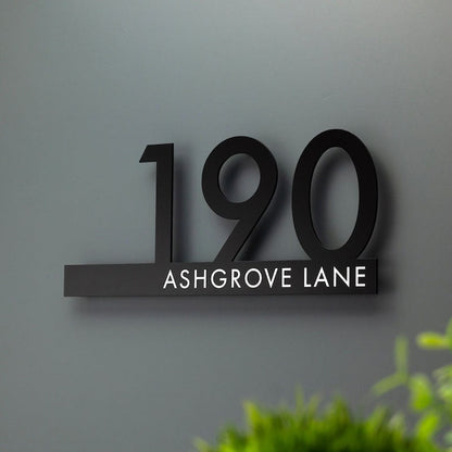 Contemporary Cut Out Modern House Number Sign Printed Address Signage