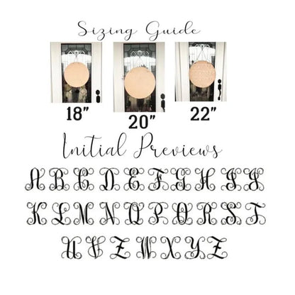 Last name door sign Initial Door Wreath Personalized front door